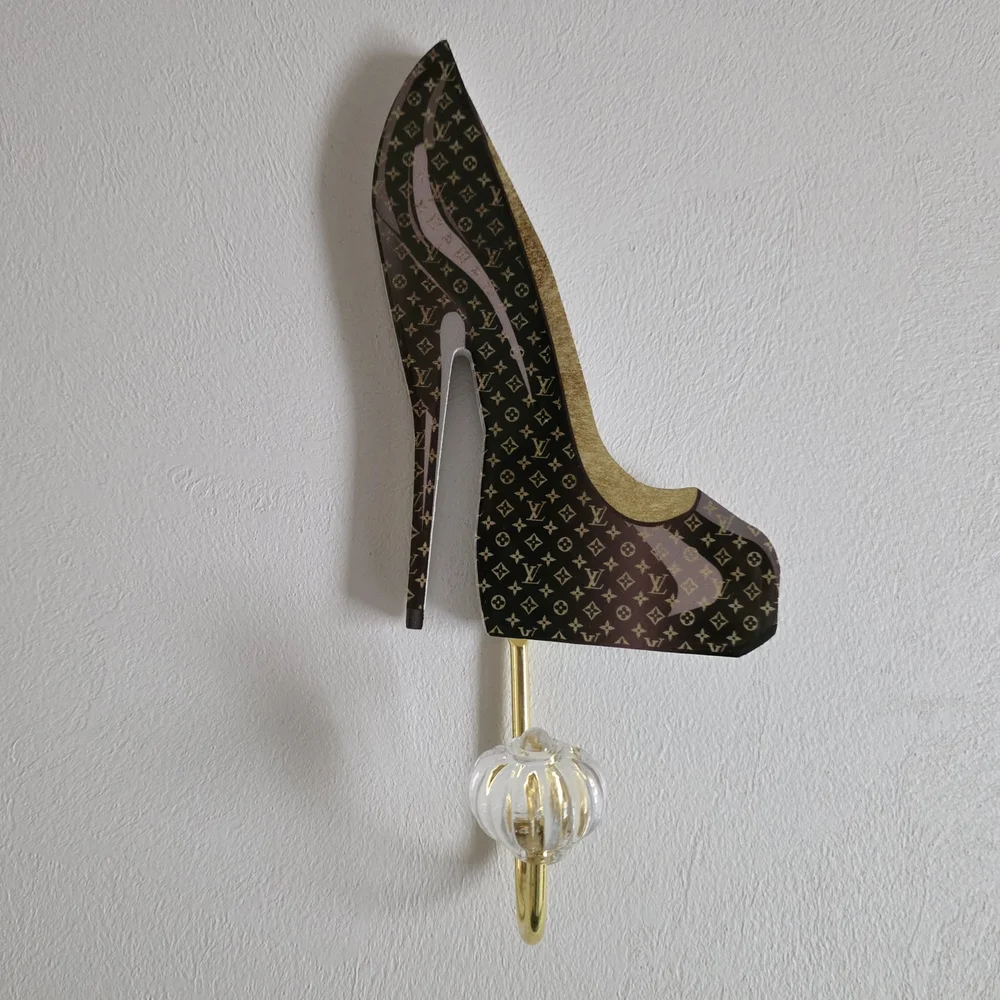 Designer-Inspired High Heel Wall Hook - Black/Gray/Brown (Set of 3)